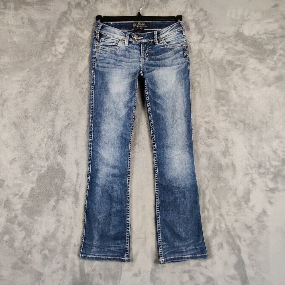 Silver Jeans Women 26 Blue Tuesday Bootcut Low Rise Denim Stretch Pants 26x31
